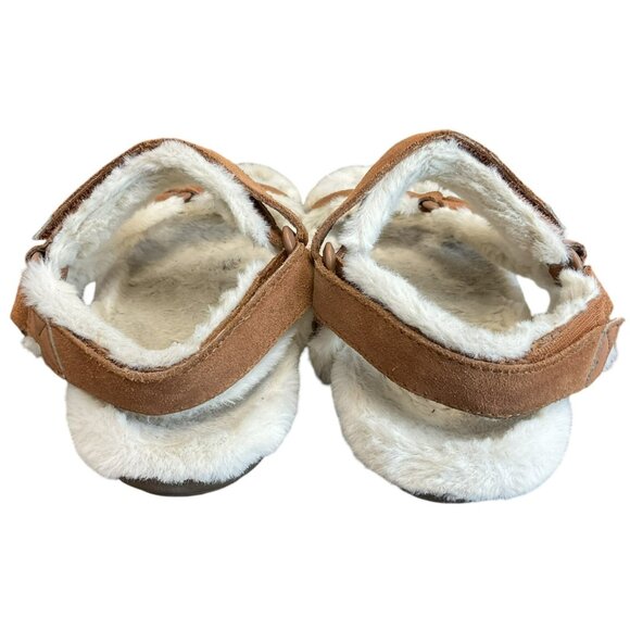 Vionic Viva Faur Fur Slipper In Toffee Size 7 Sandal Orthotic Neutral Comfort - Picture 2 of 9